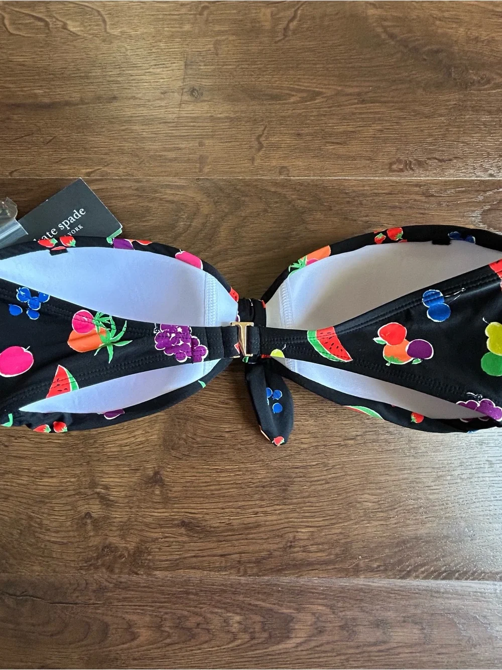 Kate Spade Fruits Bandeau Bikini Top & High Cut Bottom Swimsuit Set S